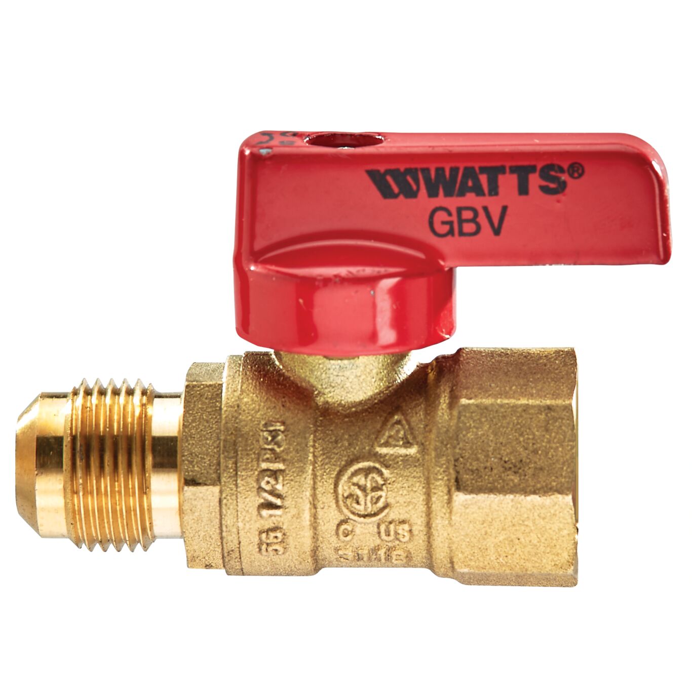 CSA Approved Natural-NG or Propane-LP 1/2" Flare Brass Gas Shut-Off Ball Valve 