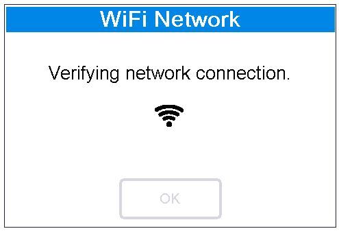 App dashboard that says verifying Netword connection and ok under it