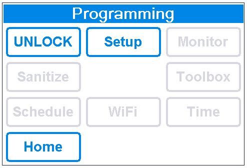 Unlock on programming screen for Watts OnSite