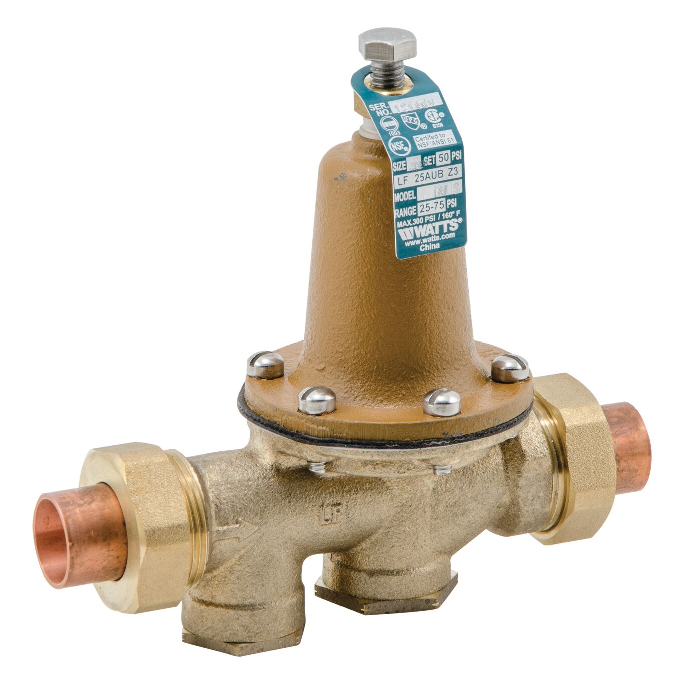 Watts 1 in. Lead-Free Brass FPT x FPT Water Pressure Reducing Valve 1  LF25AUB-Z3 - The Home Depot