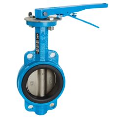Product Image -  Butterfly Valve, Wafer, Ductile Iron Body, 316 Ss Disc, 316 Ss Shaft, Viton Seat, Lever Handle