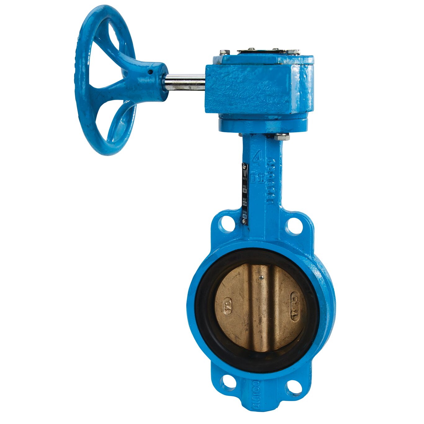 Product Image - Butterfly Valve, Wafer, Ductile Iron Body, Aluminum Bronze Disc, 416 Ss Shaft, Epdm Seat, Gear Operator