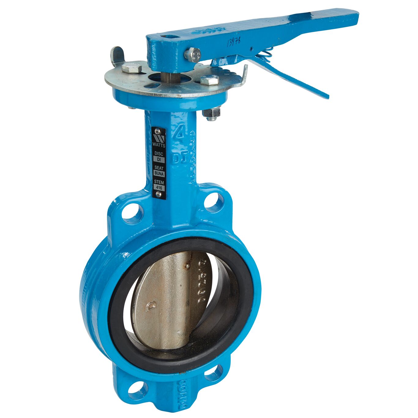 Product Image - Butterfly Valve, Wafer, Ductile Iron Body, Ductile Iron Disc, 416 Ss Shaft, Buna-N Seat, Lever Handle