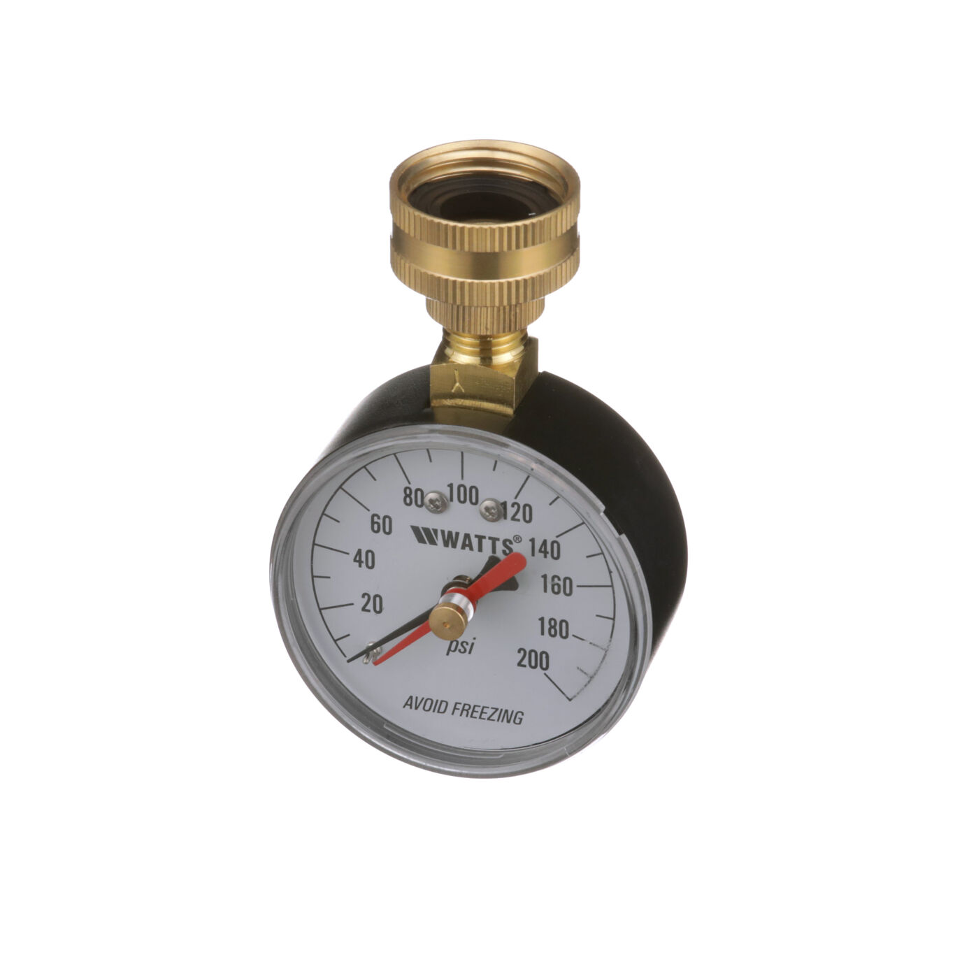 Pressure gauge showing top with connections.