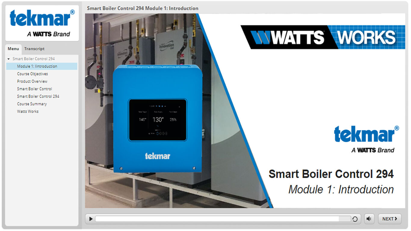 tekmar 294 eLearning Module 1
