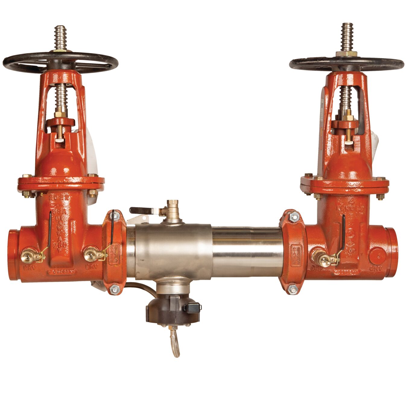 Reduced Pressure Valve Assembly Backflow Preventer, OSY Groove x Groove Gates and Flood Sensor