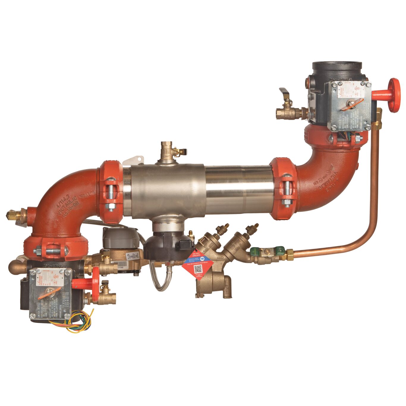 Reduced Pressure Valve Assembly Backflow Preventer, Z Pattern, Butterfly Gates, Meter and Flood Sensor