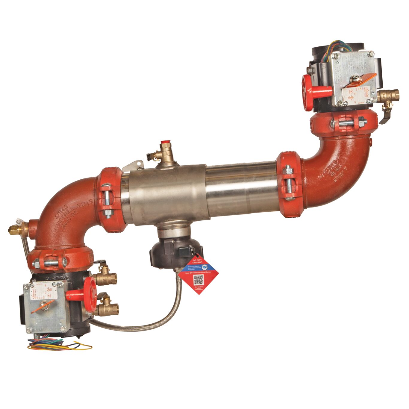 Reduced Pressure Valve Assembly Backflow Preventer, Z Pattern, Butterfly Valves and Flood Sensor