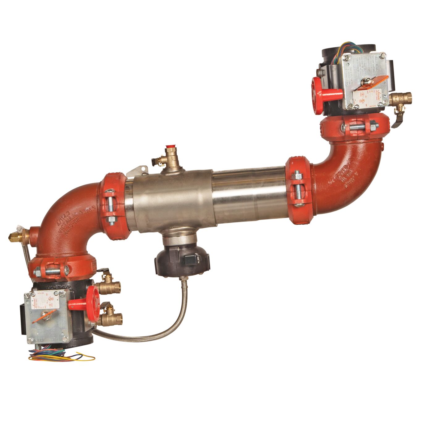 Reduced Pressure Valve Assembly Backflow Preventer, Z Pattern, Butterfly Valves and Flood Sensor