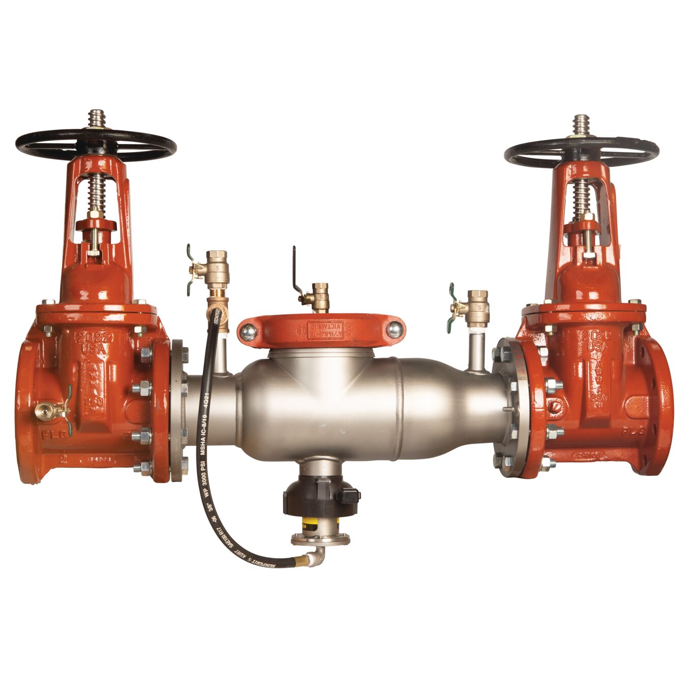 Reduced Pressure Zone Assembly Backflow Preventer, Stainless Steel, OSY Gates and Flood Sensor