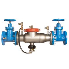 Reduced Pressure Zone Assembly Backflow Preventer, Stainless Steel, NRS Gates and Flood Sensor