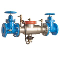 Reduced Pressure Zone Assembly Backflow Preventer, Stainless Steel, NRS Gates and Flood Sensor