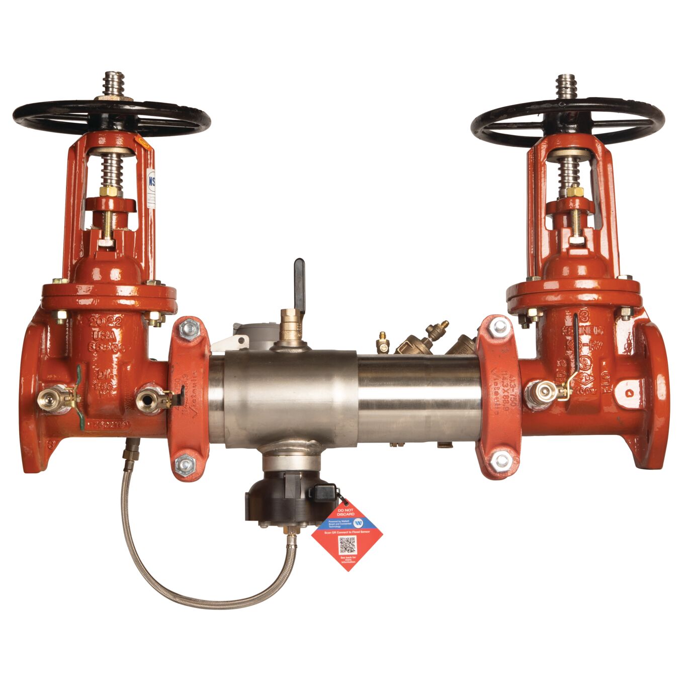 LF957RPDA Reduced Pressure Detector Assembly Backflow Preventer, OSY Gates, Meter and Flood Sensor