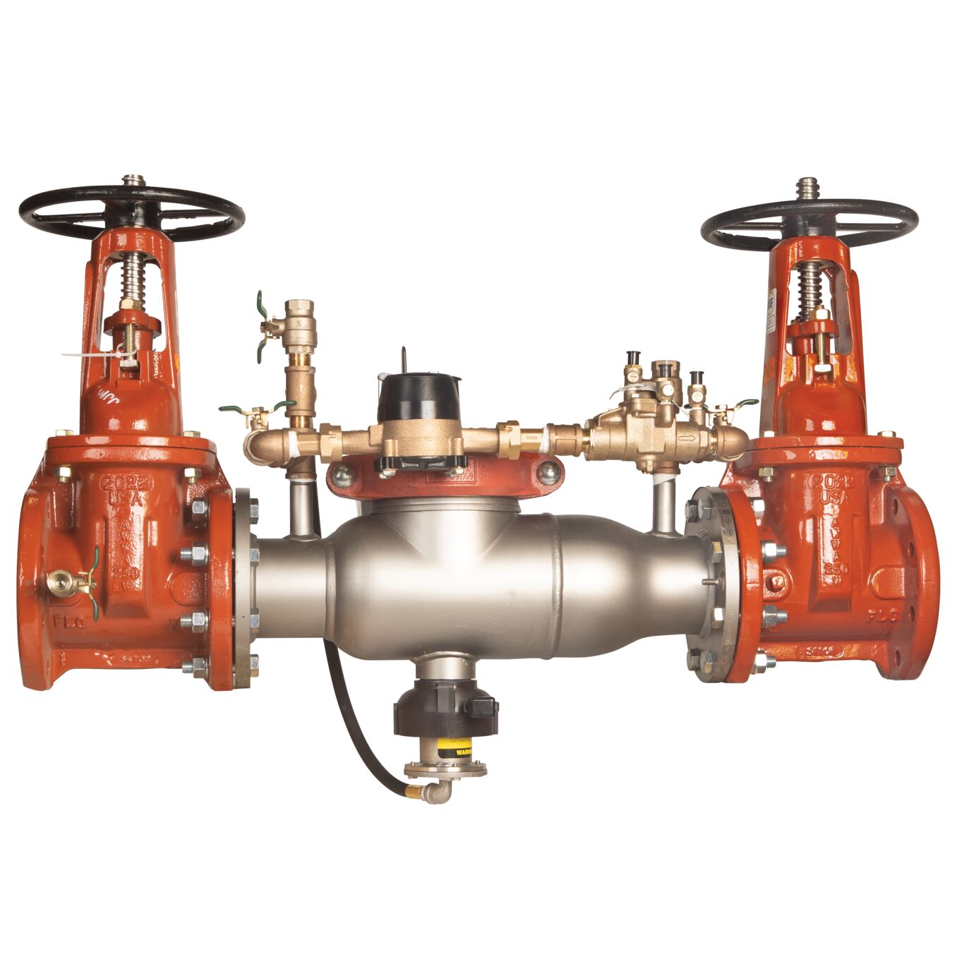 994RPDA Reduced Pressure Zone Assembly Backflow Preventer, Stainless Steel, OSY Gates and Meter and Flood Sensor
