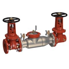 Stainless Steel Double Check Valve Backflow Preventer Assembly, Domestic OSY Shutoffs, Flanged Inlet x Grooved Outlet, Cam-Check Valves