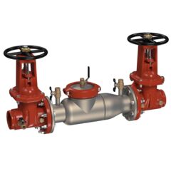 Stainless Steel Double Check Valve Backflow Preventer Assembly, Domestic OSY Shutoffs, Grooved Inlet x Grooved Outlet, Cam-Check Valves