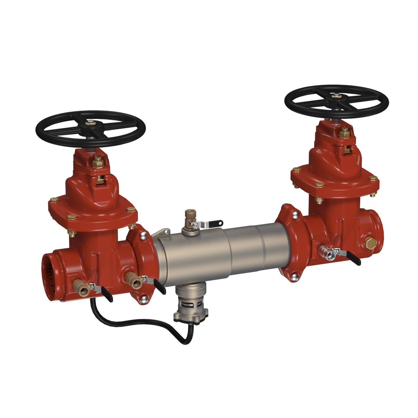 Stainless Steel Reduced Pressure Zone Assembly Backflow Preventer, NRS Shutoff Valves, Grooved Inlet x Grooved Outlet