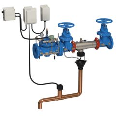 Stainless Steel Reduced Pressure Zone Assembly Backflow Preventer, NRS Shutoffs, with SentryPlus Alert Flood Prevention System and Automatic Shutoff ACV