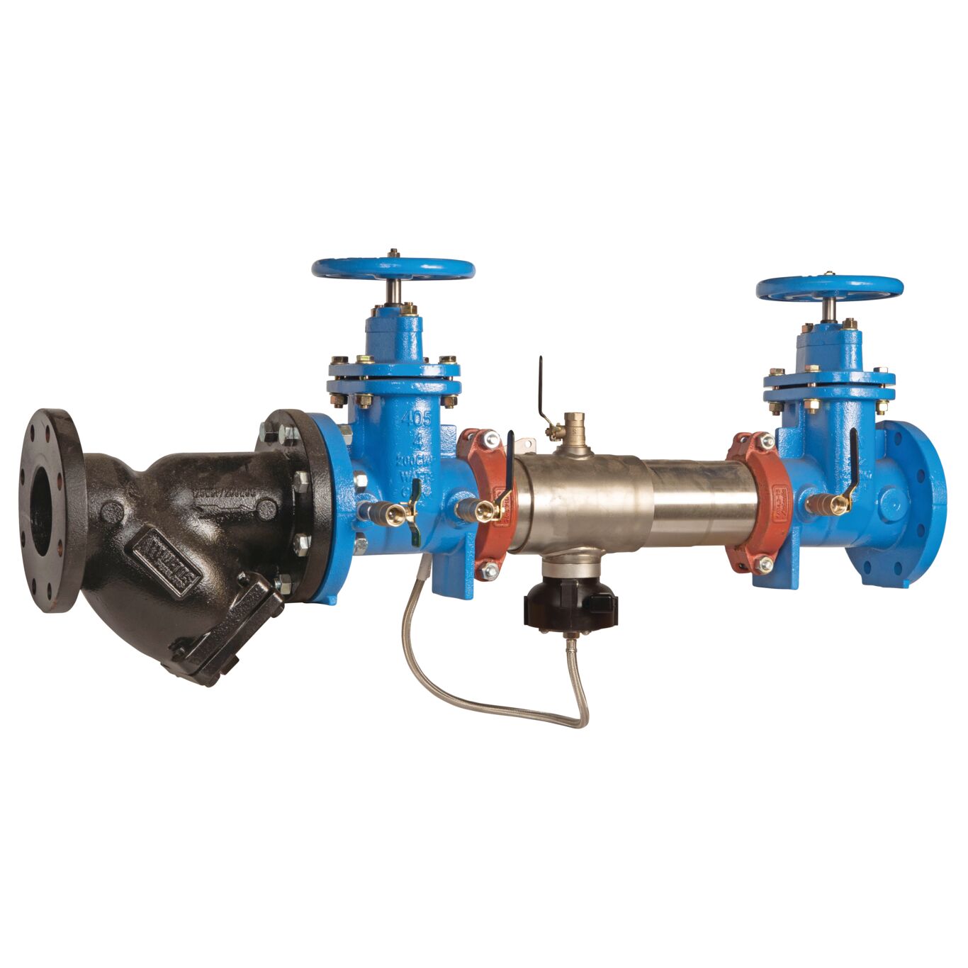 Reduced Pressure Valve Assembly Backflow Preventer, NRS Gates, Strainer and Flood Sensor