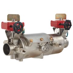Stainless Steel Double Check Valve Assembly, Deringer, Integral Butterfly Shutoff Valves, Dual-Action Check Valves, Adapter Kit with 2 1/2 IN GRV Couplings and Adapters
