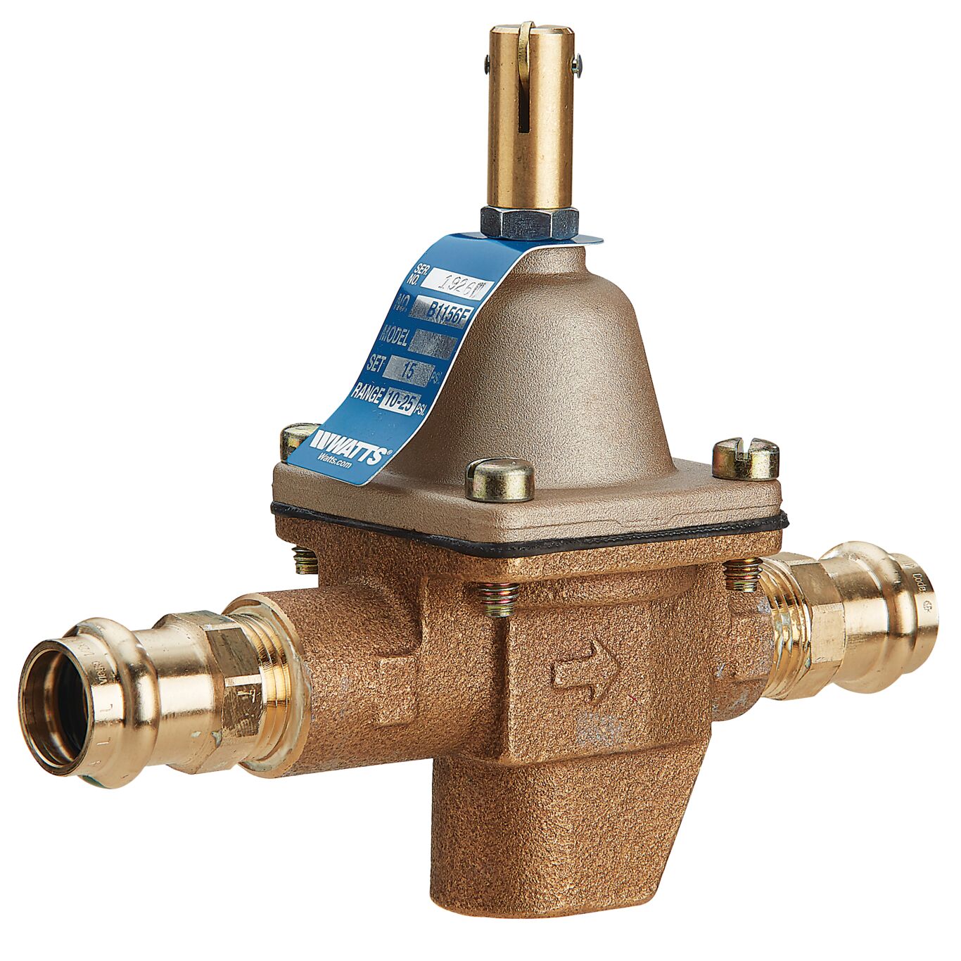 WATTS B1156F Pressure Regulator,1/2 In,10 to 25 psi 