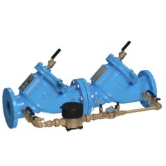 Cast Iron Double Check Detector Assembly Backflow Preventer, No Shutoff, Gallons/Minute Meter, Epoxy Coated Using ArmorTek Technology