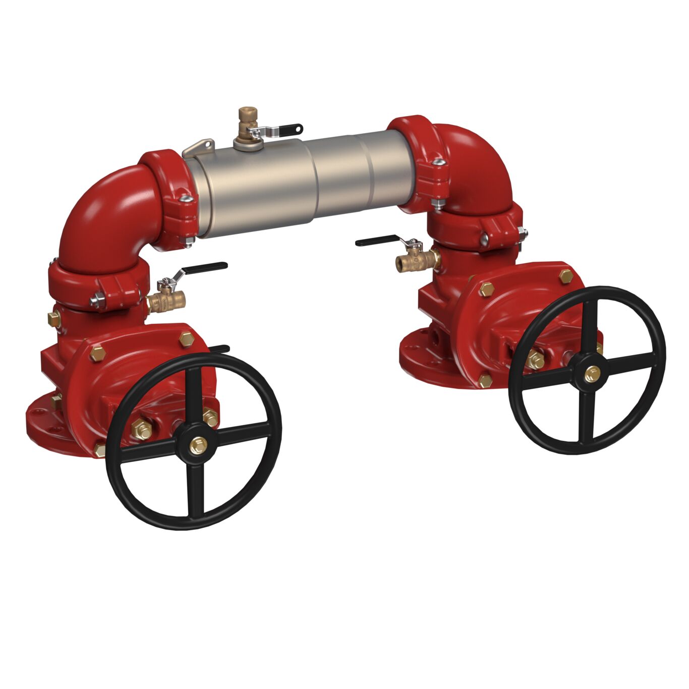 Stainless Steel Double Check Valve Assembly Backflow Preventer, NRS Shutoff Valves, N Pattern