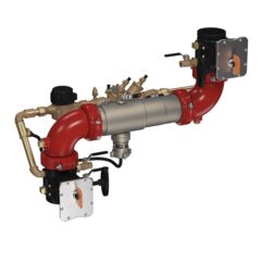 Reduced Pressure Detector Backflow Preventer Assembly, UL/FM Butterfly Valve Shutoffs, Cubic Feet Meter, Z Pattern