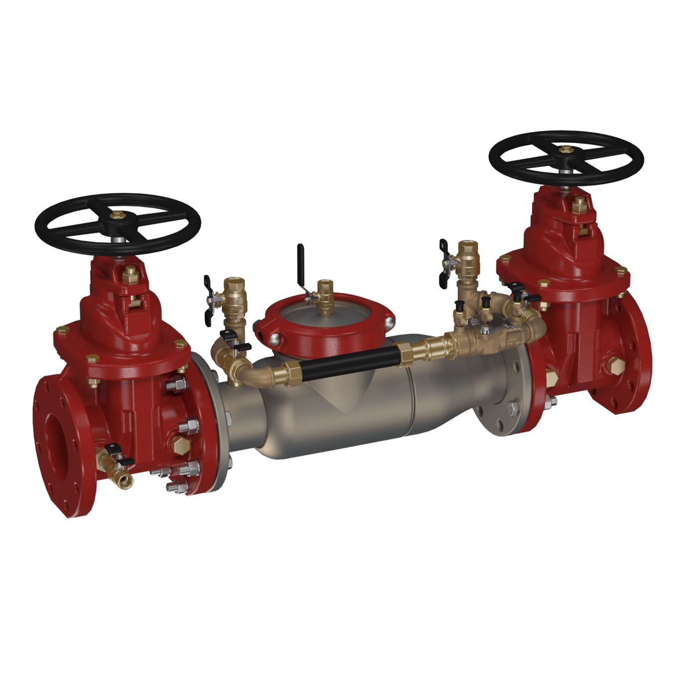 Stainless Steel Double Check Detector Backflow Preventer Assembly, Domestic NRS Shutoffs, Cam-Check Valves, Less Meter