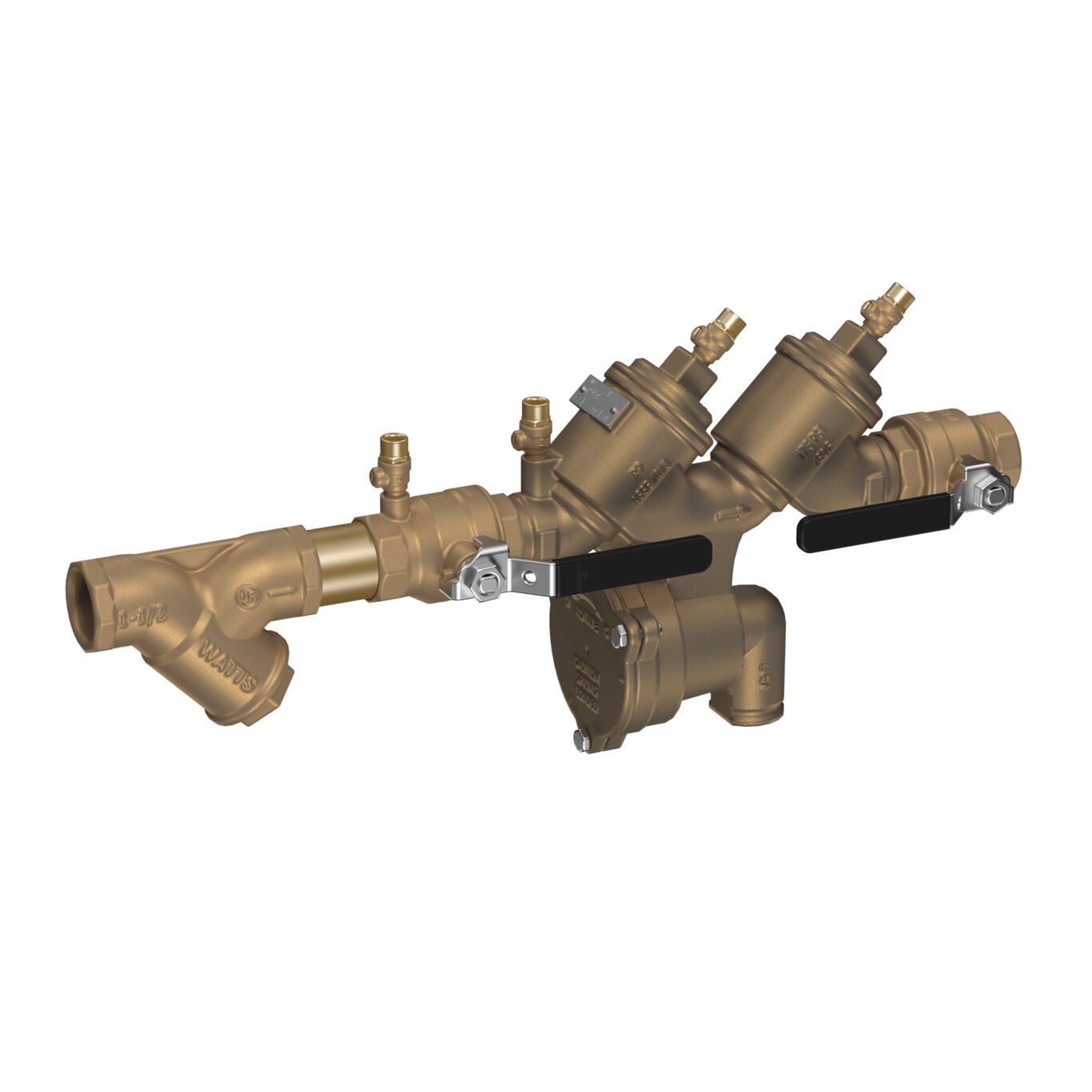 Product image - 919 Reduced Pressure Zone Backflow preventer Assembly, Quarter Turn Ball Valves, Bronze Strainer