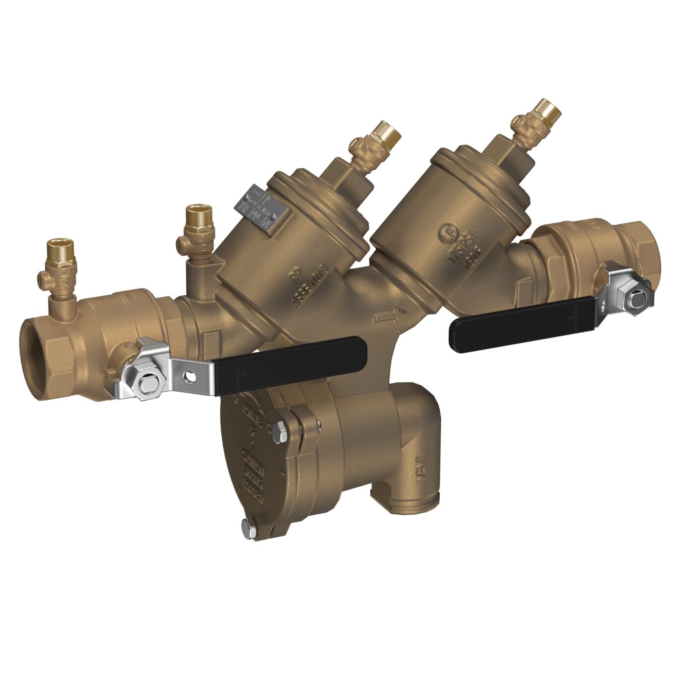 Product image - 919 Reduced Pressure Zone Backflow preventer Assembly, Quarter Turn Ball Valves, Lever Handle