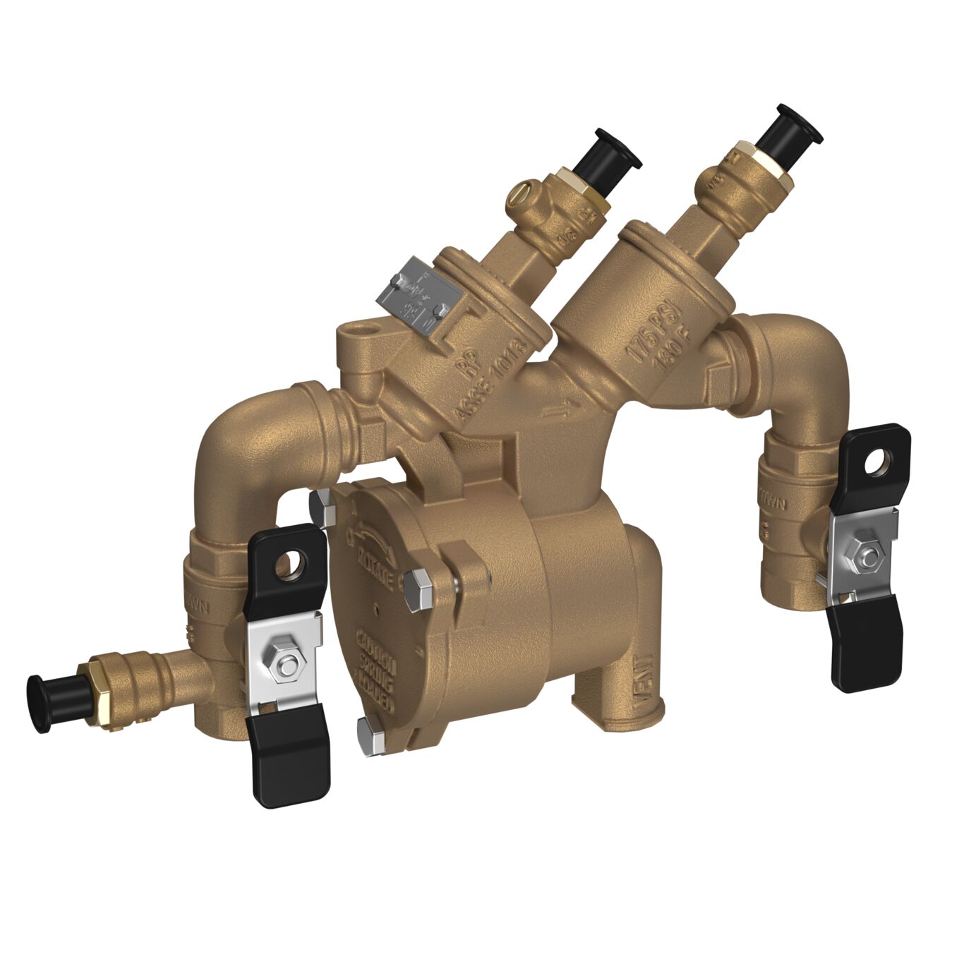 Product image - 919 Reduced Pressure Zone Backflow preventer Assembly, Quarter Turn Shutoff, Elbow
