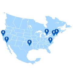 Americas LC map with pins