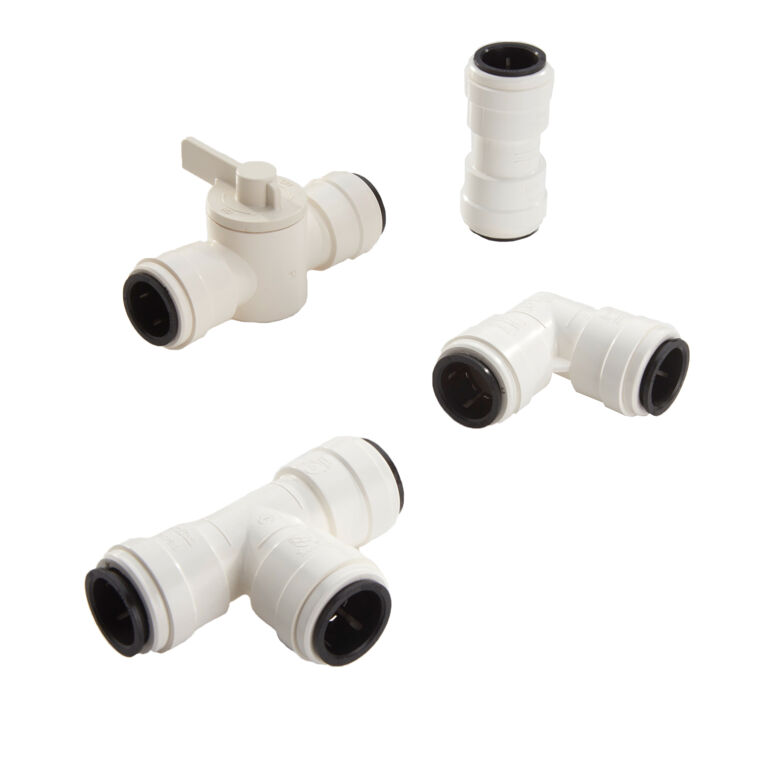 PVC fittings , 90 degree, shut off valve, 3 way connector