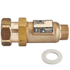 Priduct image 1 1/4 X 1 In Lead Free Dual Check Valve, Union Female Meter Thread Inlet X Male Npt Outlet