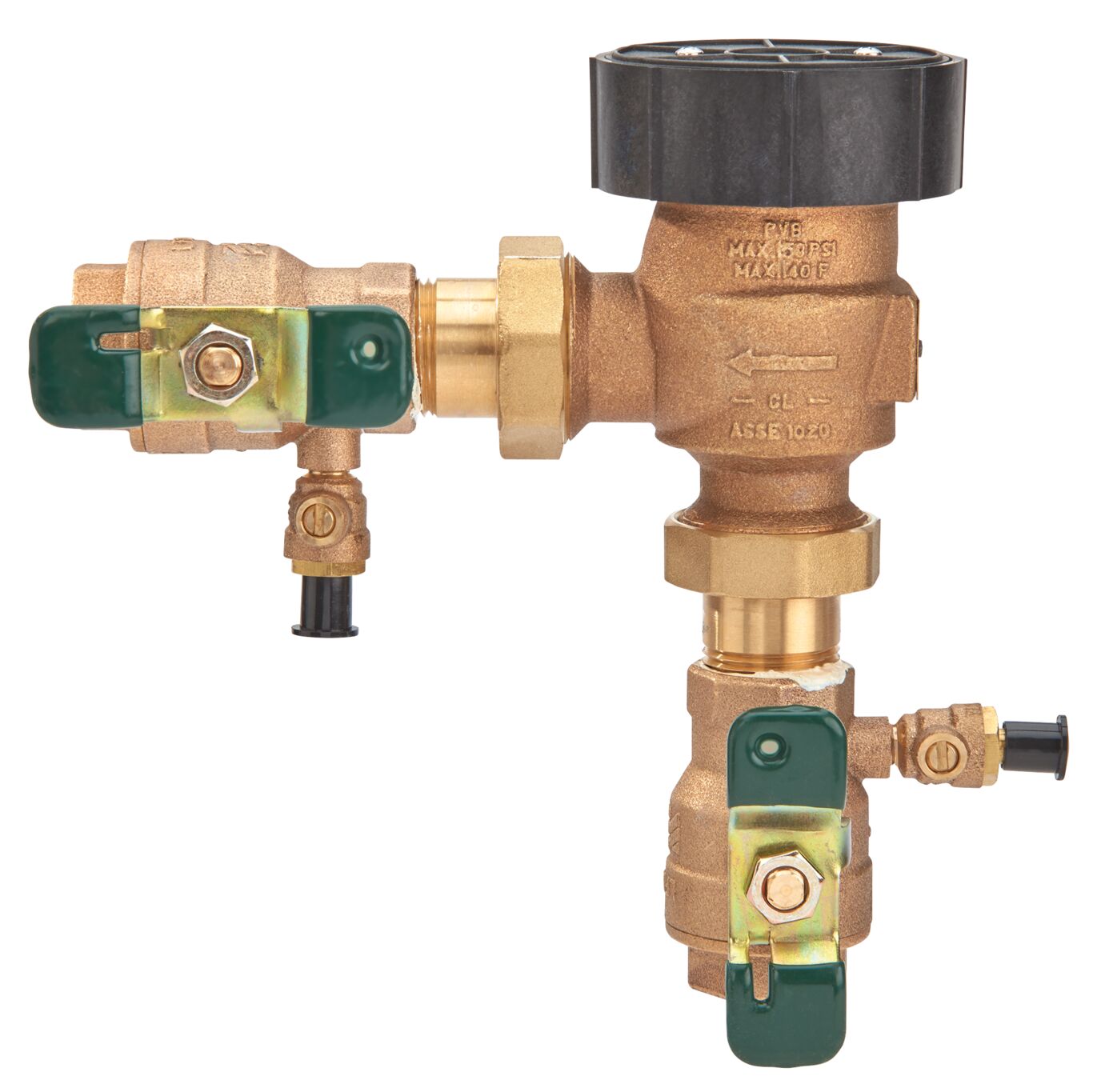 Product Image 1 In Bronze Freeze Resistant Pressure Vacuum Breaker, Quarter Turn Shutoff, Union Connections, Tee Handles