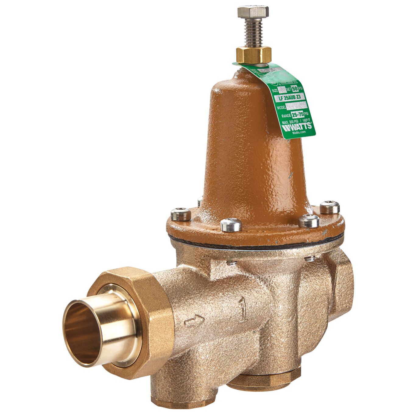 Product Image Lead Free Water Pressure Reducing Valve, Solder Union X Fnpt, Polymer Seat