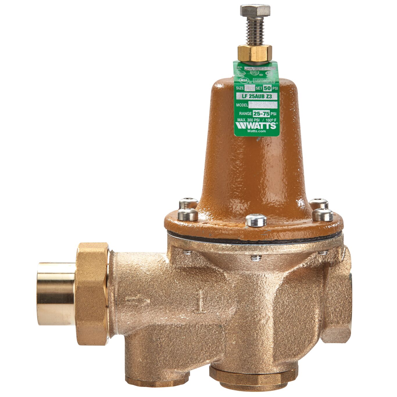 Product Image Lead Free Water Pressure Reducing Valve, Solder Union X Fnpt, Polymer Seat